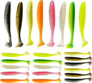 Señuelos de Pesca de Plástico Suave con Cola de Paleta de 55mm, 70mm, 90mm, 10 Unidades/Bolsa, 10 Colores, Cebo Blando, Swimbait, TPR, TPE - Product Image 1