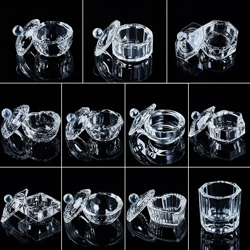 Nail Art Acrylic Crystal Glass Dappen Dish acrylic liquid containers