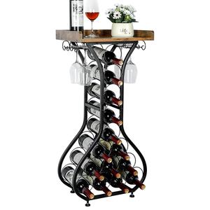 Mini masa şarap tutucu standı cam tutucu ile likör dolabı ahşap masa 14 şişe zemin şarap depolama - Product Image 1