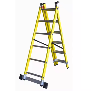 EN131 tiêu chuẩn sợi thủy tinh mở rộng thang với nhôm bước thang FRP 3 phần thang - Product Image 4