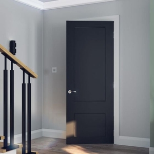 ประตูไม้เนื้อแข็งสีดำสำหรับตกแต่งบ้านประตูฝรั่งเศสสไตล์โมเดิร์น - Product Image 1