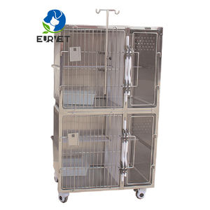 EUR VET En İyi Fiyat Tam Paslanmaz Çelik Kafes Veteriner Ekipmanı Büyük Lüks Veteriner Kafesi Kedi Yavrusu için - Product Image 3