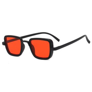 Lunettes de soleil vintage punk carrées en plastique pour hommes et femmes, monture blanche avec verres acryliques UV400, lunettes matricielles - Product Image 2