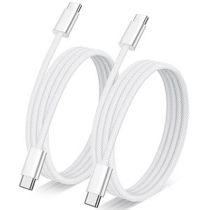 Cable Trenzado de Carga Rápida USB-C a USB-C de 60 W, Cable de Carga Rápida PD USB C a C para iPhone 15, Samsung, Huawei - Product Image 1