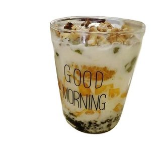 Taza de Vidrio para Desayuno, Café, Té, Leche, Yogur, Creativa, <span class=keywords><strong>con</strong></span> Diseño de <span class=keywords><strong>Buenos</strong></span> Días, 450 ml, Taza de Viaje - Product Image 1