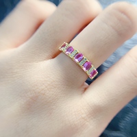 Klassischer Ring aus 925er Sterlingsilber mit natürlichem rosa Saphir, Ehering, edler Schmuck, Jubiläumsgeschenk
