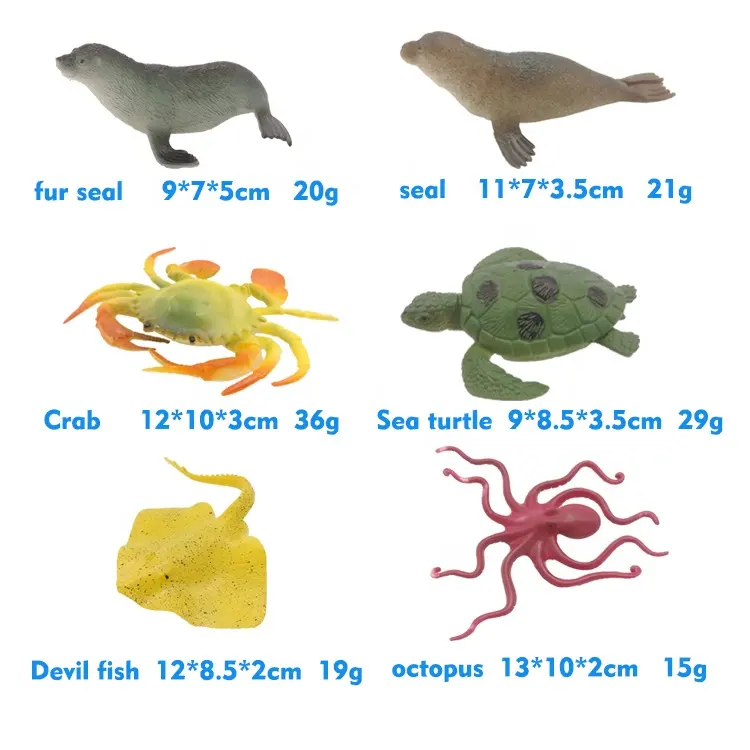 5Pcs Plastic Sea Marine Animal Figures Ocean Creatures Sea Life Crab Kids Toy GG 