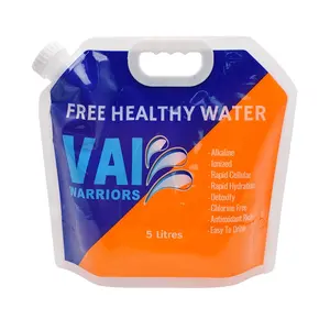 Bolsas de agua potable de plástico reutilizables, 5 litros, respetuosas con el medio ambiente, libre de bpa, plegables, personalizadas