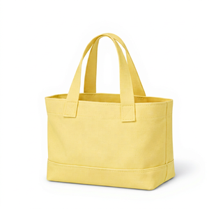 Bolsa de Compras Personalizada de Lona de Algodón Gruesa, Bolsa de Compras Amarilla de Tamaño Mediano con Asa Larga para Uso Diario - Product Image 1