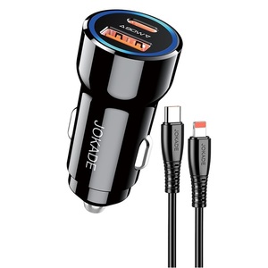 Cargador de coche Jokade de 90W con doble puerto USB C y cable para cargar teléfonos y tabletas - Product Image 1