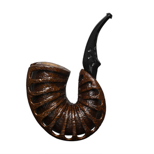 Muxiang Stone Wood Pipe 3mm Bore Military Plug Design Hand Carved Tobacco Smoking Pipe - Product Image 5