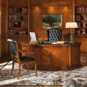 Mobili per ufficio di lusso di alta qualità scrivanie per ufficio in legno per la casa e sedie in <span class=keywords><strong>pelle</strong></span> nera - Product Image 1