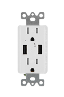 Prise murale USB 15 A 125V NFC Double port Type a Prise chargeur USB Sortie 2.1A Blanc pour listé