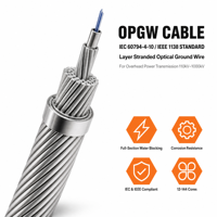 Câble optique OPGW à tube lâche, à fils toronnés, avec élément de renforcement central ACS AA, pour ligne de transmission