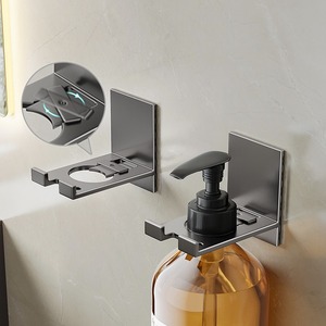 Shu Zheng Wall Mounted Soap Dispenser Holder For Bathroom <b>Shower</b> Gel Dish Soap Refillable Bottle <b>Storage</b> Unit - Product Image 1