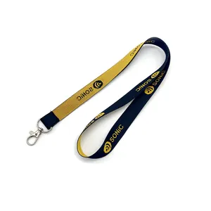 Pola baru harga grosir kartu berkualitas tinggi lengan lanyard pabrik tali kartu kerja lapisan ganda dua warna lanyard pertunjukkan