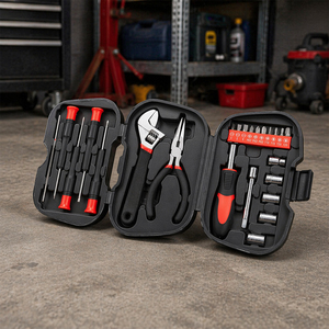Juego de Herramientas Manuales de 24 Piezas con Estuche Plegable, Incluye Alicates, Destornilladores, Juego de Llaves de Tubo y Alicates de Punta Larga para Reparaciones Domésticas - Product Image 3