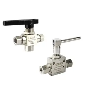 고압 6000 psi 1/4 ''1/2'' 암 NPT 스테인리스 트러 니언 볼 밸브 CNG 디스펜서 용 3 방향 밸브 건 밸브