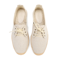 Espadrilles en toile à lacets pour hommes, respirantes, semelle en jute naturelle, chaussures plates décontractées à enfiler pour la marche, la plage et le quotidien en été