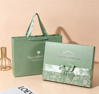 Coffret Cadeau Premium à Fermeture Magnétique en Matériaux Recyclés avec Sac en Papier Assorti, Emballage de Luxe Imprimé en Quatre Couleurs pour Écharpe