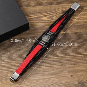 Bracciali Vintage Multistrato Intrecciati con Chiusura in Lega, <span class=keywords><strong>Bracciale</strong></span> in Pelle con Albero della Vita per la Festa del Papà, Regali di Compleanno, Gioielli - Product Image 6