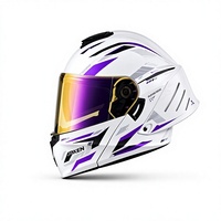 Casque de moto ABS personnalisé, designs unisexes, style graffiti, certifié 3C DOT, grand spoiler arrière, visière rabattable