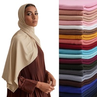 Nouveau Hijab en Jersey de Soie Lactée Premium Tendance pour Femme, Châle Long à Large Bord Brossé Uni, Protection Solaire Extérieure en Polyester