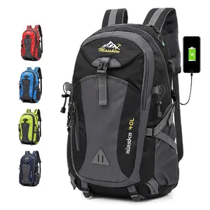 Mochila deportiva al por mayor precio barato 40l exterior negro impermeable personalizado senderismo mochila