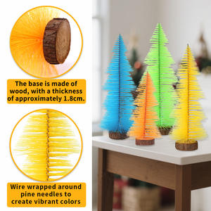 Arbre de noël Mini ornement de bureau coloré <span class=keywords><strong>tour</strong></span> pin décoration PVC Fluorescent pour enfant vente chaude réutilisable - Product Image 4