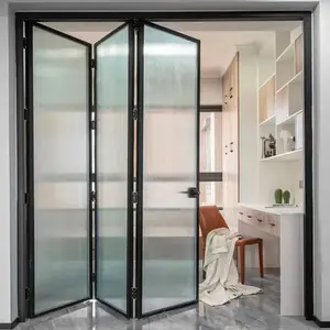 LVDUN, ПВХ, складные двери для дома, комнаты, двухстворчатые, дизайнерские, прозрачные, высококачественные стеклянные двери