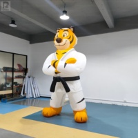Mascotte de tigre gonflable, personnage de taekwondo gonflable géant, arts martiaux gonflables personnalisés pour la décoration d'événements et la publicité