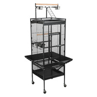 Grande cage à oiseaux en fer forgé de 63 pouces de hauteur, construction solide avec plateau de jeu, grande volière avec support pour calopsitte, ara