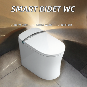 <span class=keywords><strong>WC</strong></span> intelligent monobloc en céramique avec bidet électrique à chasse automatique, siphonique à siphon en S, siège chauffant inclus, à poser au sol - Product Image 2