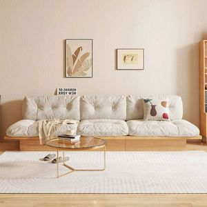 Paquet de siège nuage en tissu de bûche japonaise canapé petit salon sol de rangement tatami en bois massif nordique personnalisé - Product Image 3