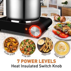 Plaque chauffante électrique en fonte de 1500 W, plaque chauffante portable à brûleur unique pour la cuisson - Product Image 6