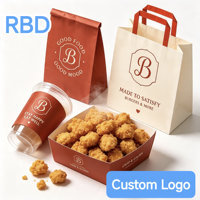 Sacs et boîtes de livraison personnalisés en papier anti-graisse avec impression de lettres rétro pour packs alimentaires, sacs à main et supports pour hamburgers, frites et snacks