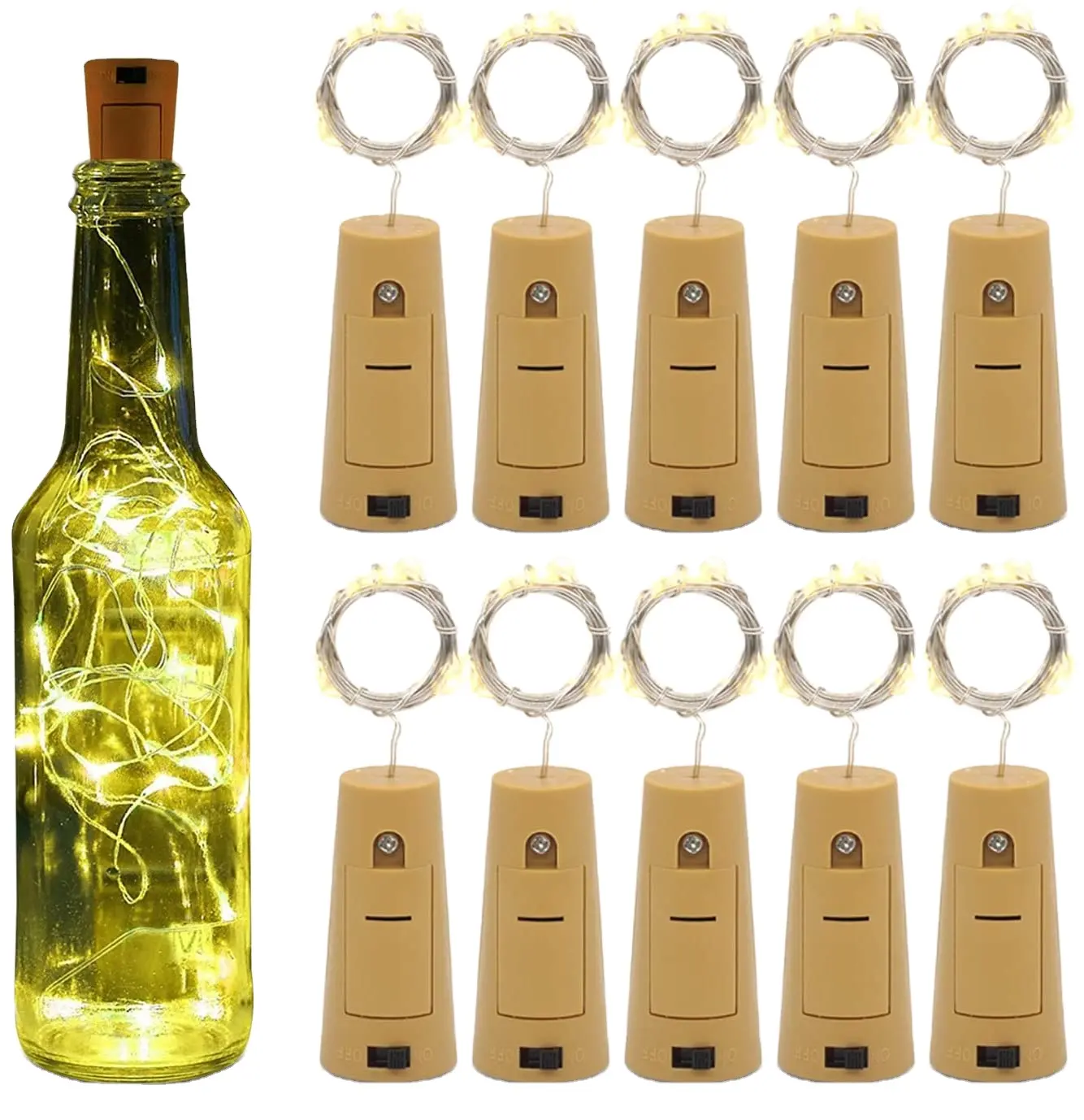 Cork Led Wine Bottle String Lights Champagne Bottle Decoration Led Fairy Lights For Diy Party Christmas Halloween Wedding