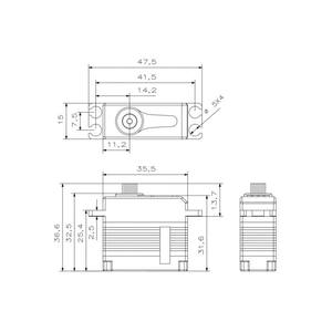 Ventes chaudes KST X15-908 Accessoire Boîtier entièrement métallique Moteur à coupe creuse avec couple de 9,2 kg Plaque oscillante d'hélicoptère - Product Image 2