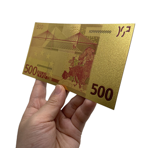 Feuille plaquée <span class=keywords><strong>or</strong></span> 24k en plastique imperméable Non-monnaie Qatar 500 <span class=keywords><strong>euro</strong></span> billet de banque - Product Image 3