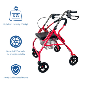 Deambulatore Rollator Relaxsmith in Acciaio per Anziani, Telaio in Acciaio al Carbonio, Altezza Regolabile, Design Pieghevole, Certificato CE, per Interni/Esterni - Product Image 3