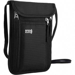 Échantillon gratuit : Pochette de voyage anti-RFID, sacoche de cou pour argent, sacoche de cou personnalisée pour passeport - Product Image 6