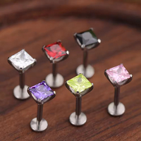 Piercing Hélix en Titane ASTM G23 Unisexe Tendance, Mini Marquise, pour Tragus, Cartilage d'Oreille, Labret, Lèvre, à Dos Plat, Anniversaire