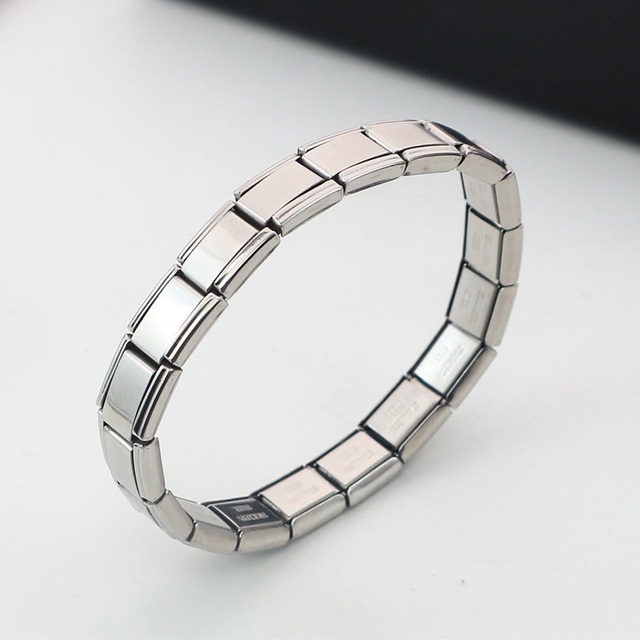 Stainless Steel Removable Starter Modular Jewelry 9mm Italian Modular Spliced Charm Bracelet Printable Engravable Link Bracelet