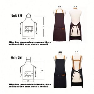 Hot Sale Custom <b>Apron</b> Waterproof Oil Proof Canvas Restaurant Cooking <b>Kitchen</b> <b>Apron</b> Work Clothes Unisex with Customized Logo - Product Image 3
