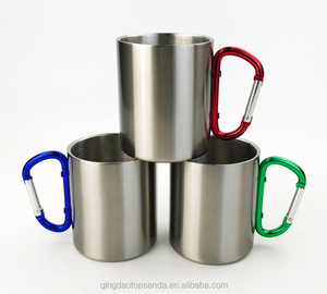 300ml en acier Inoxydable Randonnée Boucle <span class=keywords><strong>Tasse</strong></span> À Double Paroi Sublimation <span class=keywords><strong>Mousqueton</strong></span> <span class=keywords><strong>Tasse</strong></span> - Product Image 2