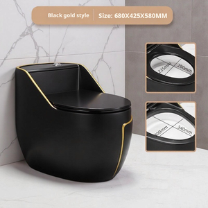 Inodoro Moderno de Cerámica de Color Redondo <span class=keywords><strong>para</strong></span> Instalar en el Suelo, <span class=keywords><strong>para</strong></span> Baños de Villas, Habitaciones de Huéspedes en Hoteles y Alojamientos - Product Image 5