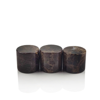 Bouchon de flacon de parfum en marbre naturel de qualité supérieure, unique, fantaisie, en forme de cylindre, blanc, noir, brun, grain naturel, 15 mm