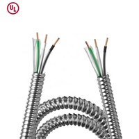 Kabel MC Lite tegangan rendah AC90 UL terdaftar 14/2 12/2 14/3 dengan Armor aluminium bahan isolasi PVC konduktor tembaga murni
