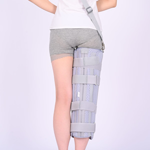 Ceinture de fixation ajustable et respirante pour l'articulation du genou, attelle de genou en trois parties, attelle de soutien pour les blessures des ligaments - Product Image 3