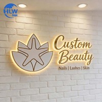 Letrero con Letras Retroiluminadas LED y Baño de Oro Directo de Fábrica, Letrero con Logotipo Retroiluminado para Negocios